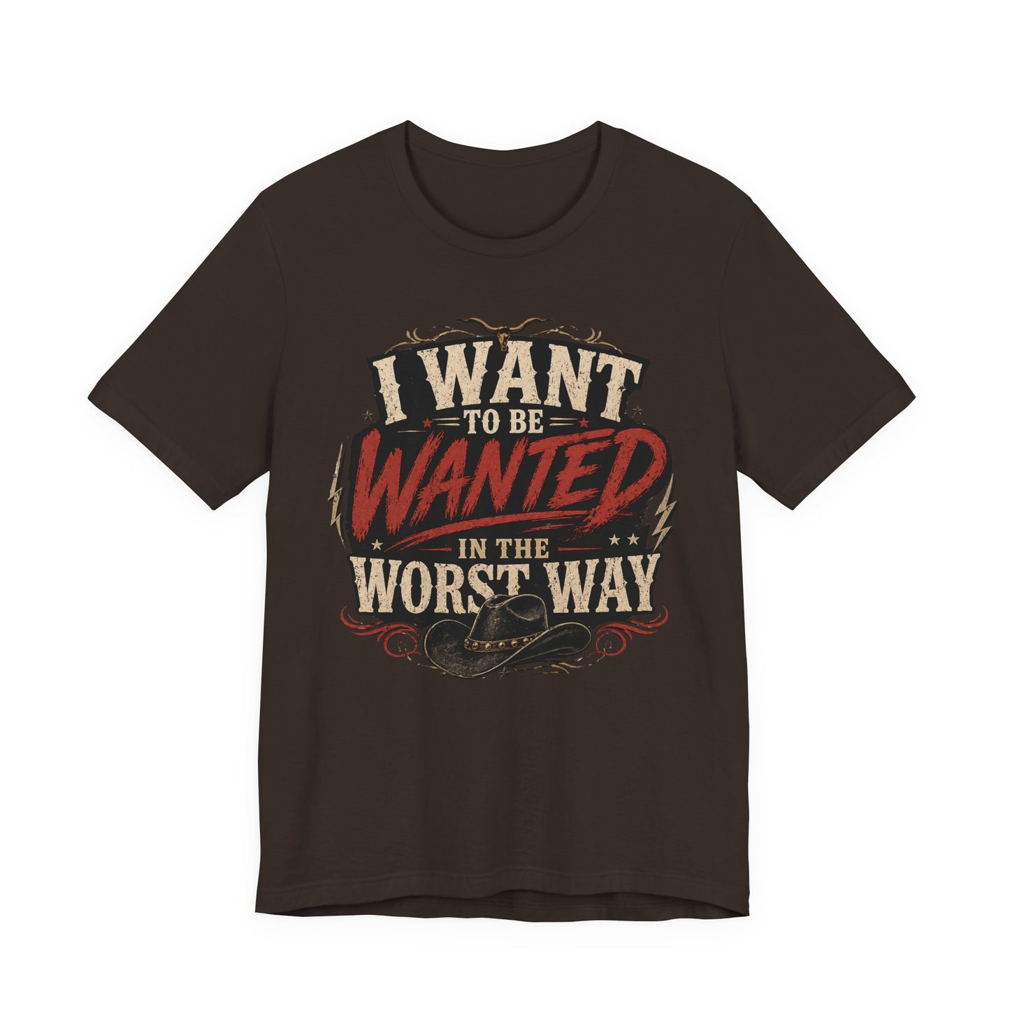 Wanted in the Worst Way Graphic Tee – Retro Western Cowboy Shirt