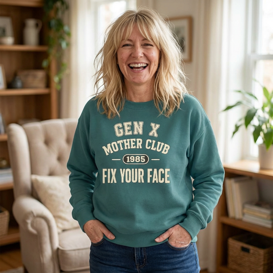 Gen X Mother Club ™ 1985 "Fix Your Face" Sweatshirt