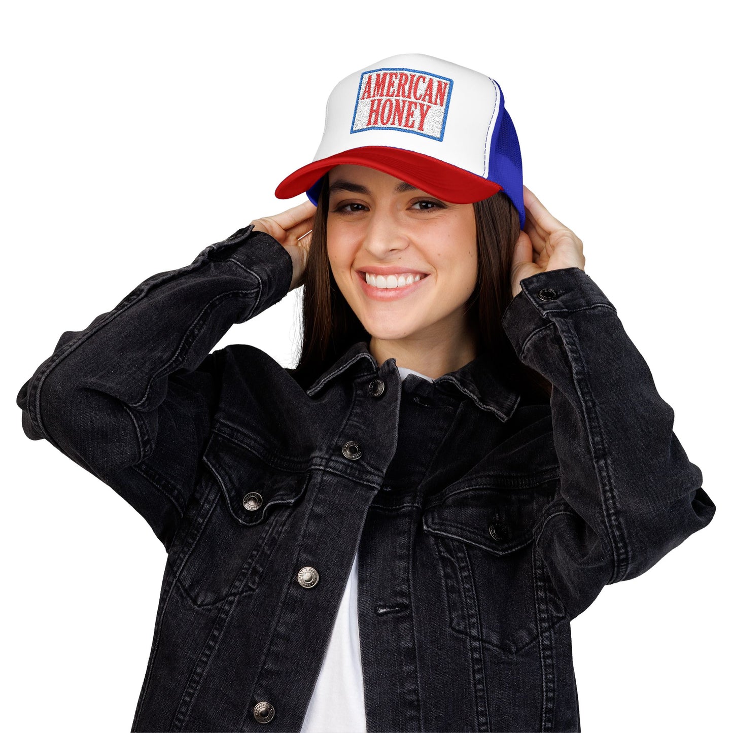 American Honey Trucker Hat - Retro Patriotic Foam Front Cap