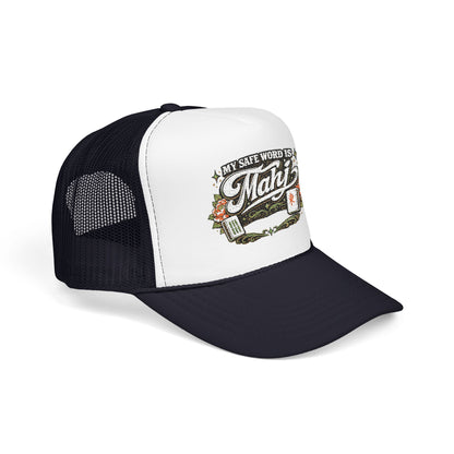 Trucker Hat — "My Safe Word Is Mahj" Vintage Fishing Mesh Cap
