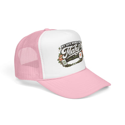 Trucker Hat — "My Safe Word Is Mahj" Vintage Fishing Mesh Cap