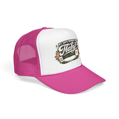 Trucker Hat — "My Safe Word Is Mahj" Vintage Fishing Mesh Cap