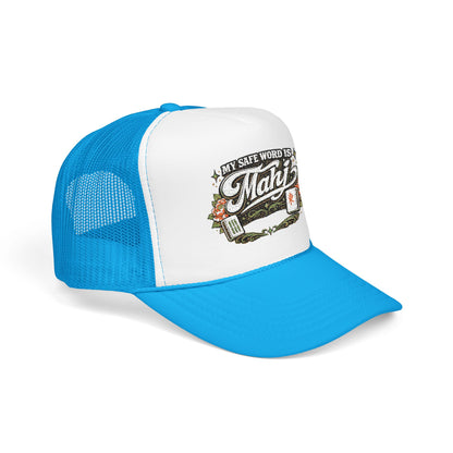 Trucker Hat — "My Safe Word Is Mahj" Vintage Fishing Mesh Cap